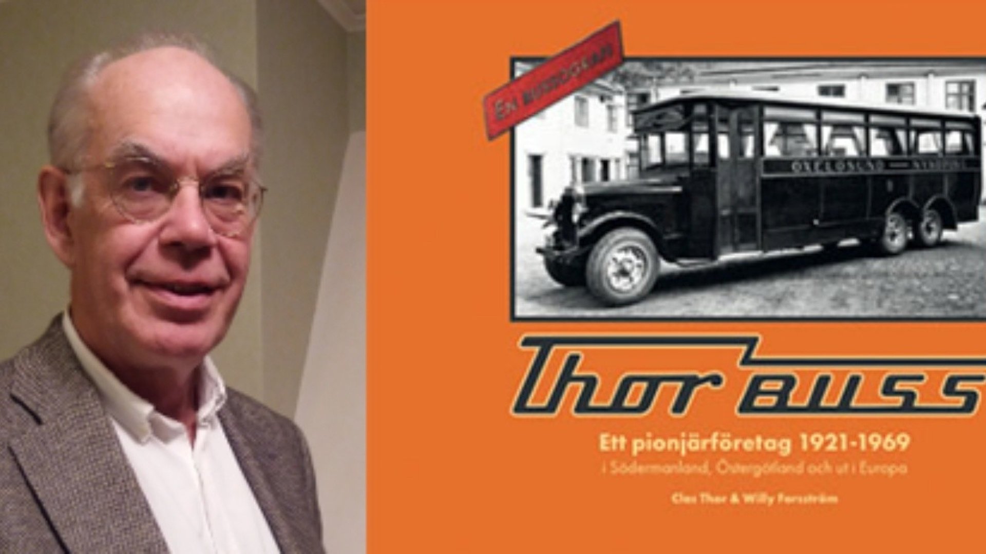 Föredrag av Clas Thor som  berättar om Thors buss, Bullersta gård och Enstaberga Ramfabrik, 