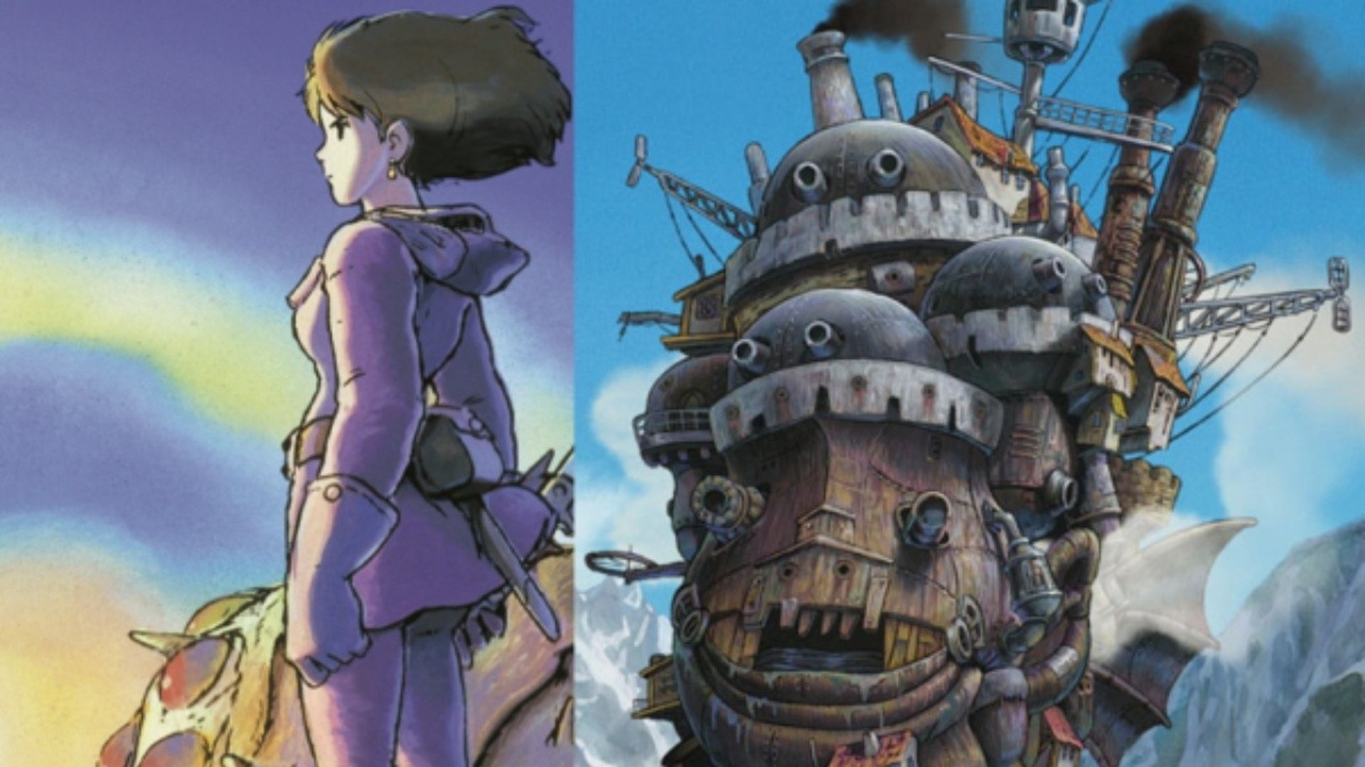 Två bilder från två olika Studio Ghibli-filmer.