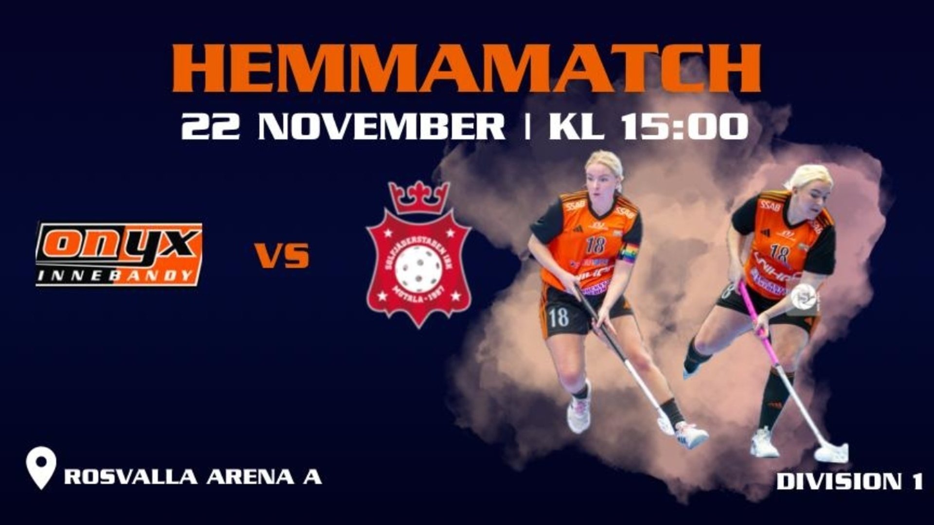 Hemmamatch 22 november kl. 15.00 Rosvalla arena