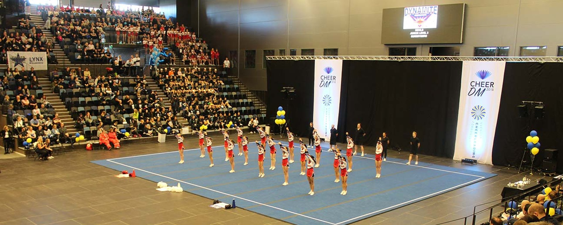 Ett cheerleadinglag har uppvisning