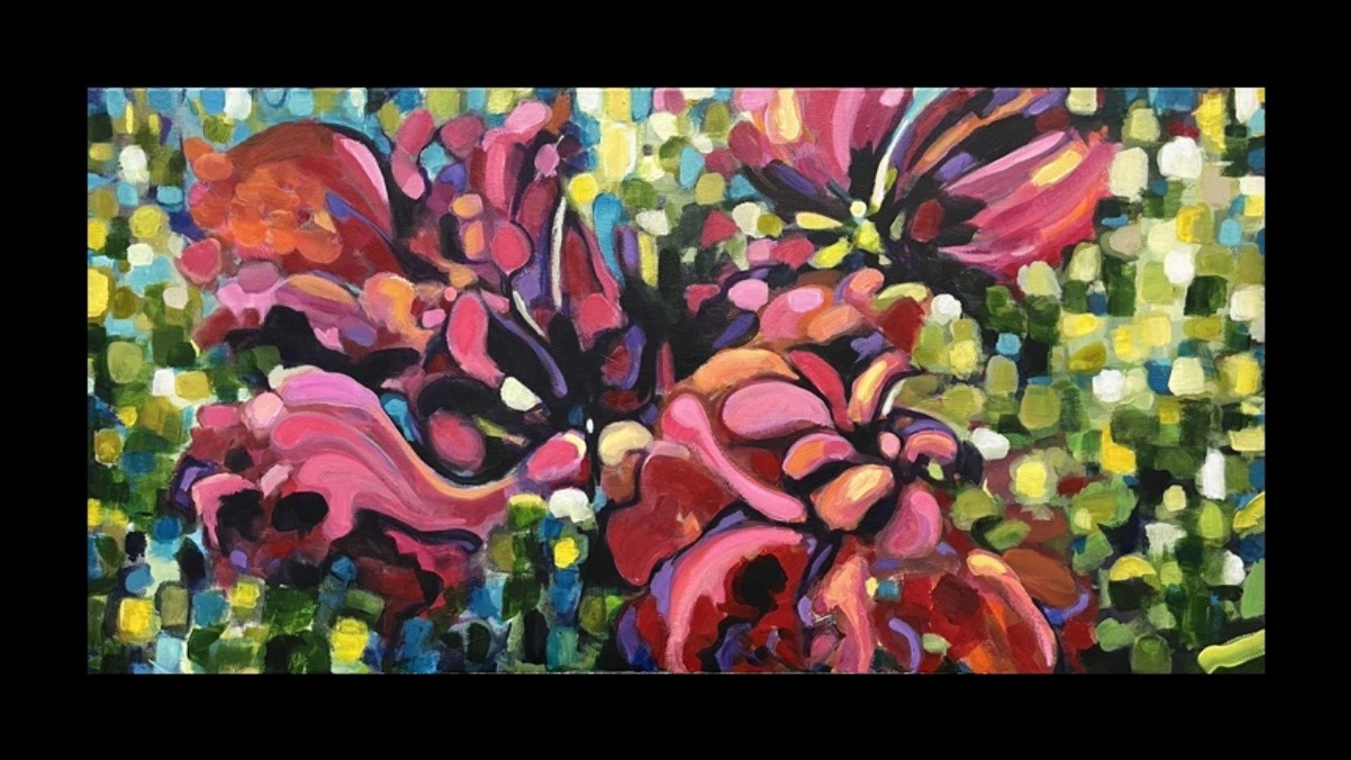 Målning på blommor