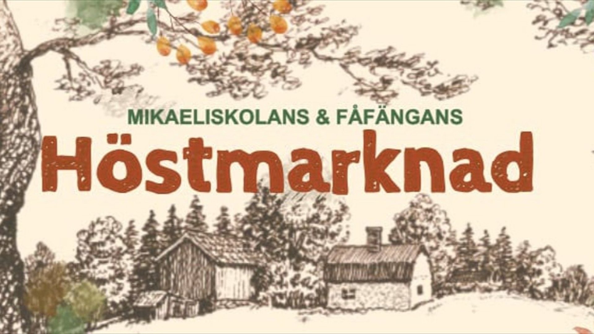 Tecknad bild föreställande Fåfängan förr i tiden, inramad med höstlöv och bär.