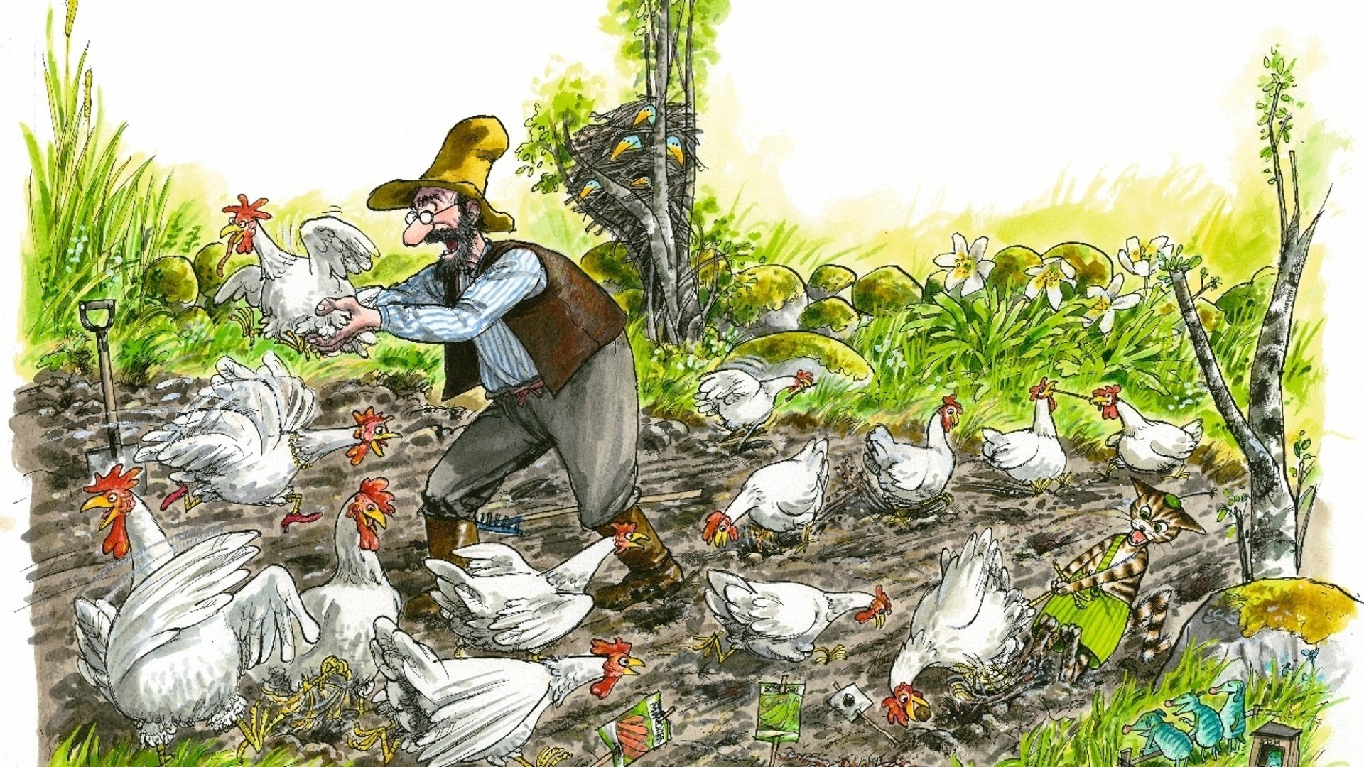 Illustration ur boken Kackel i grönsakslandet