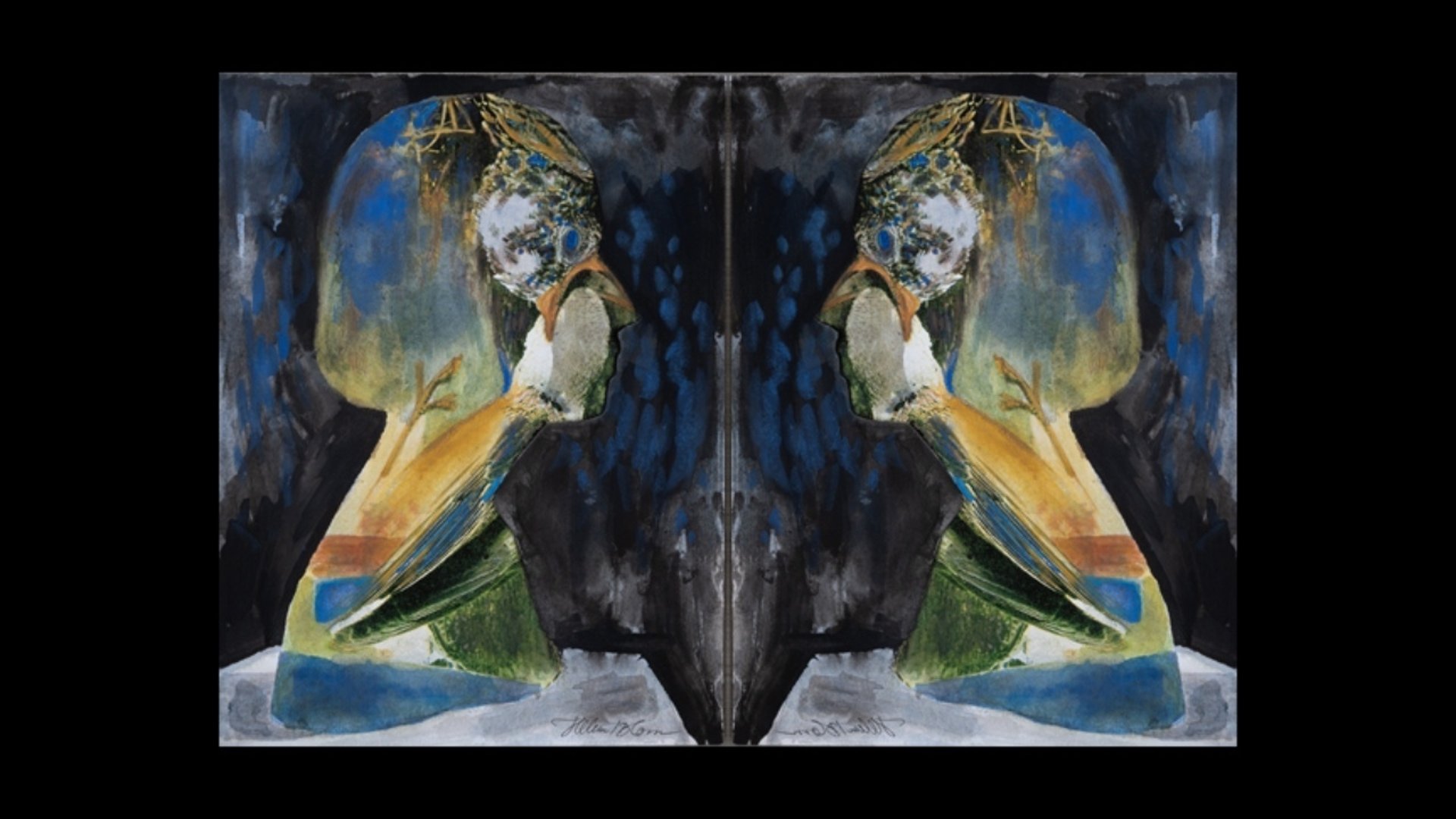 två spegelvända bilder på kvinnohuvud i profil