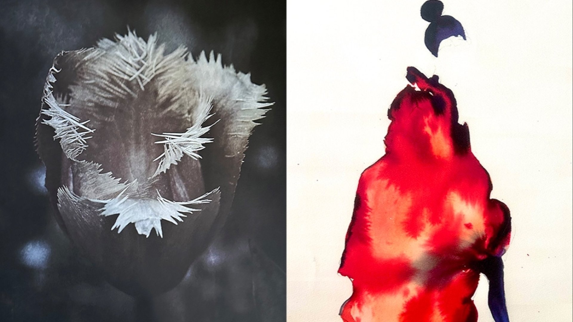 Halvabstrakt konst - blomma och kvinnofigur