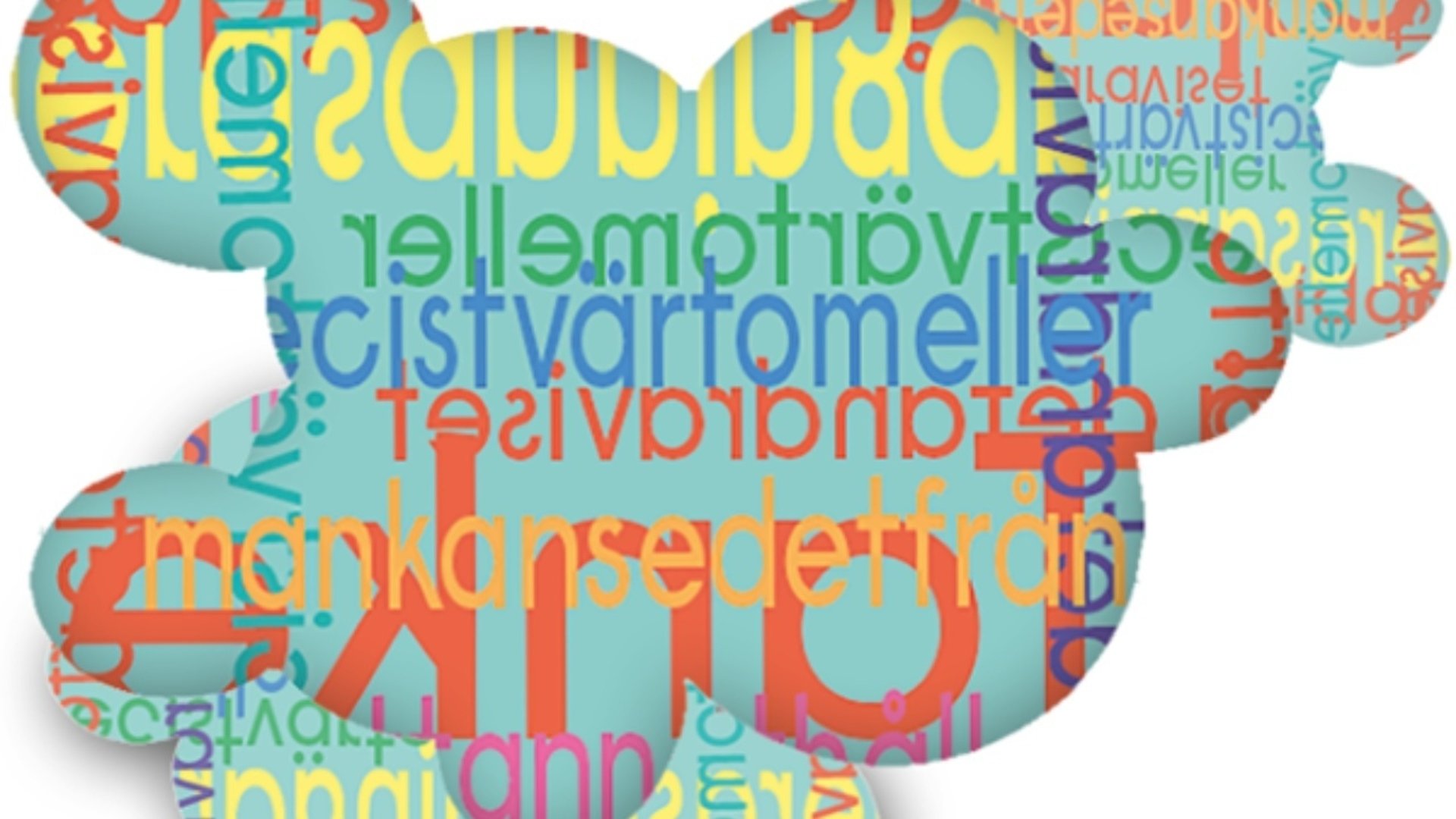 En tankebubbla med olika filosofiska begrepp.