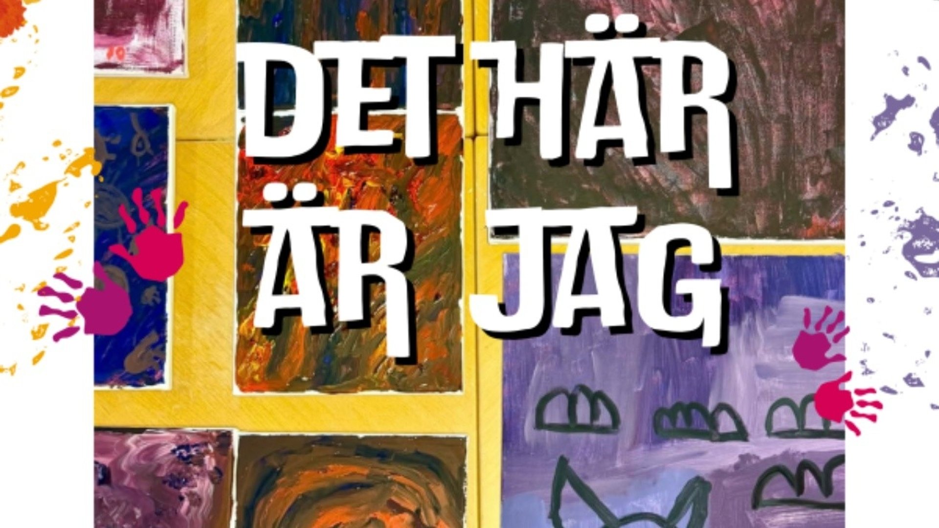 Bild på några av målningarna från utställningen.