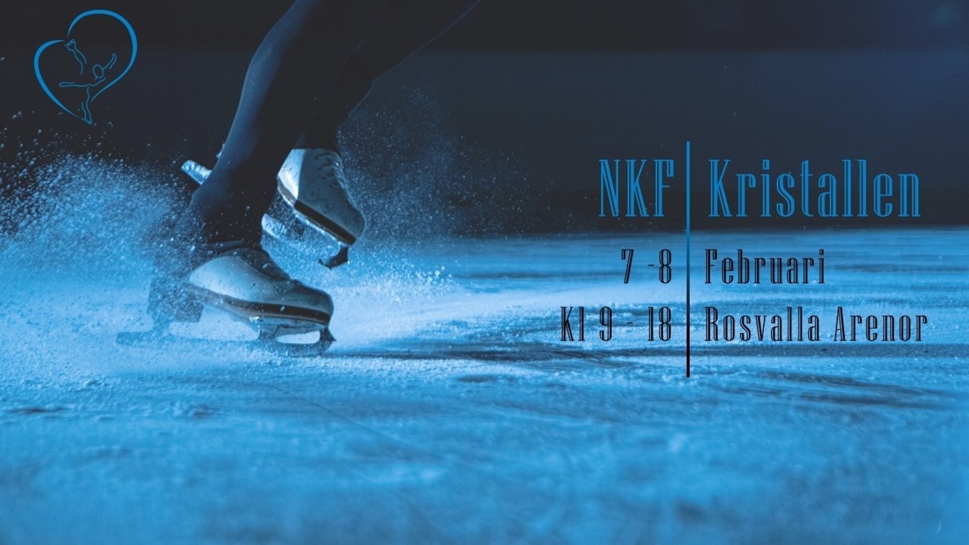 Två skridskor på isen i fart.