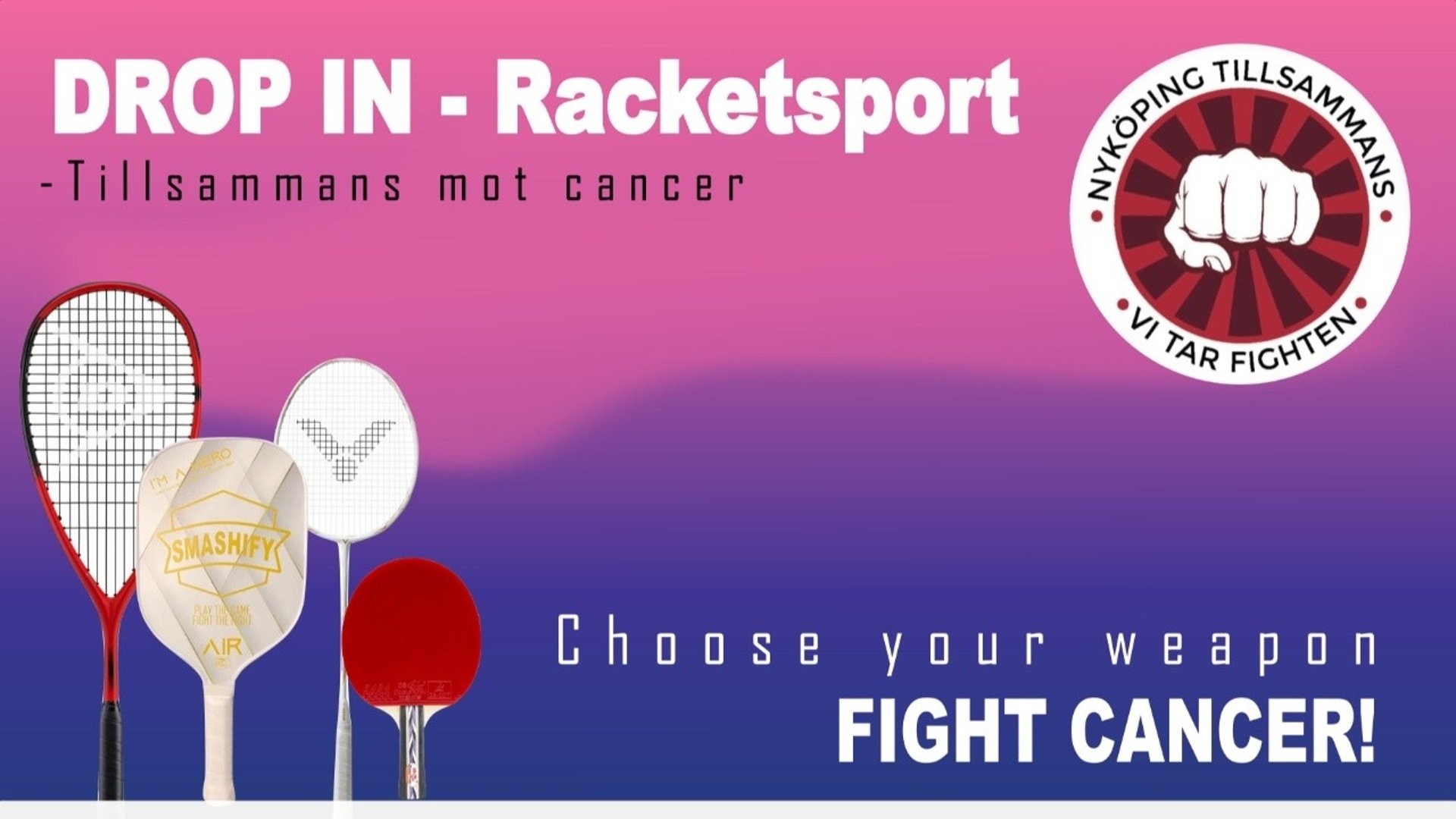 Racketsport till förmån för forskning mot cancer