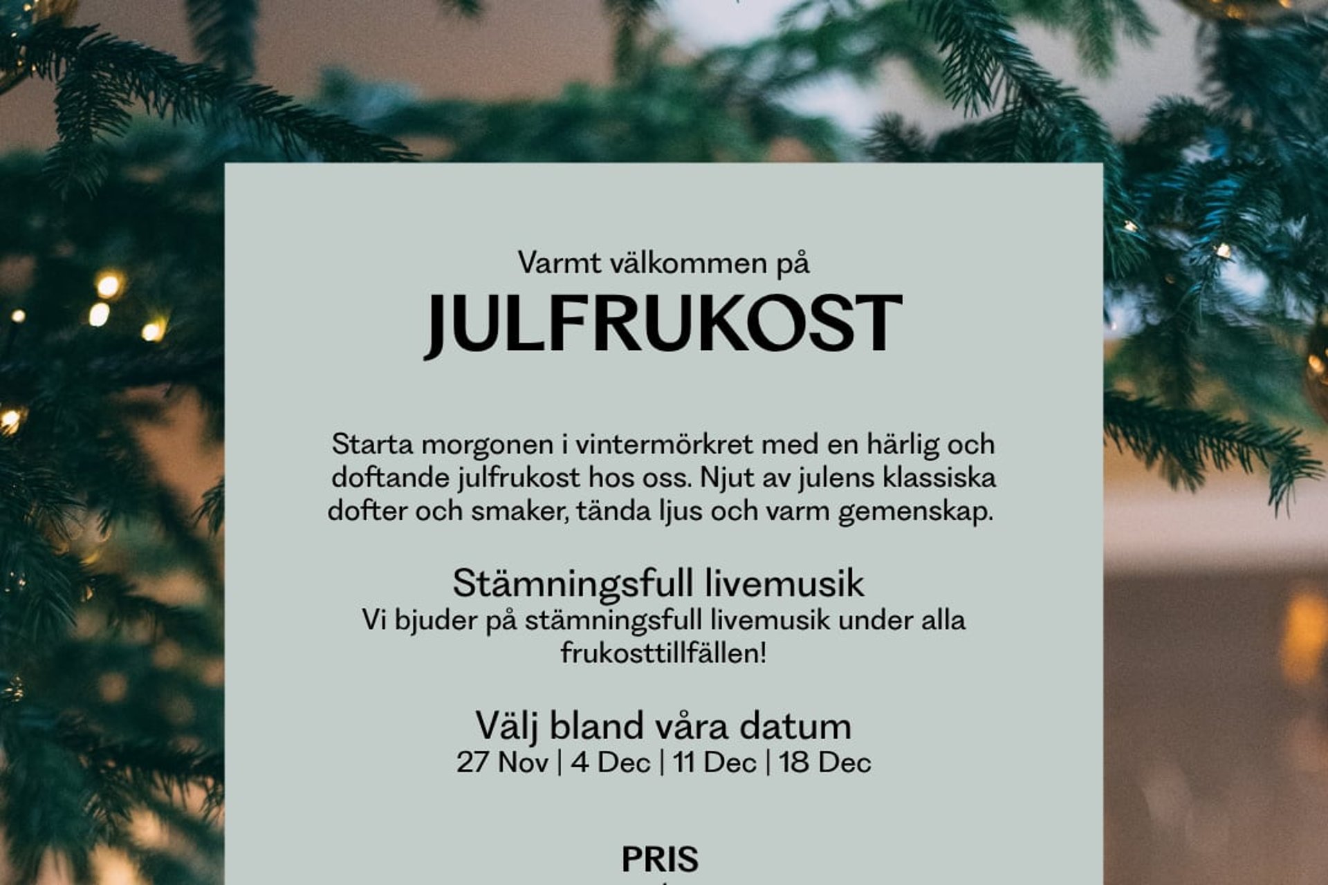 Julfrukost på Home Hotel Kompaniet