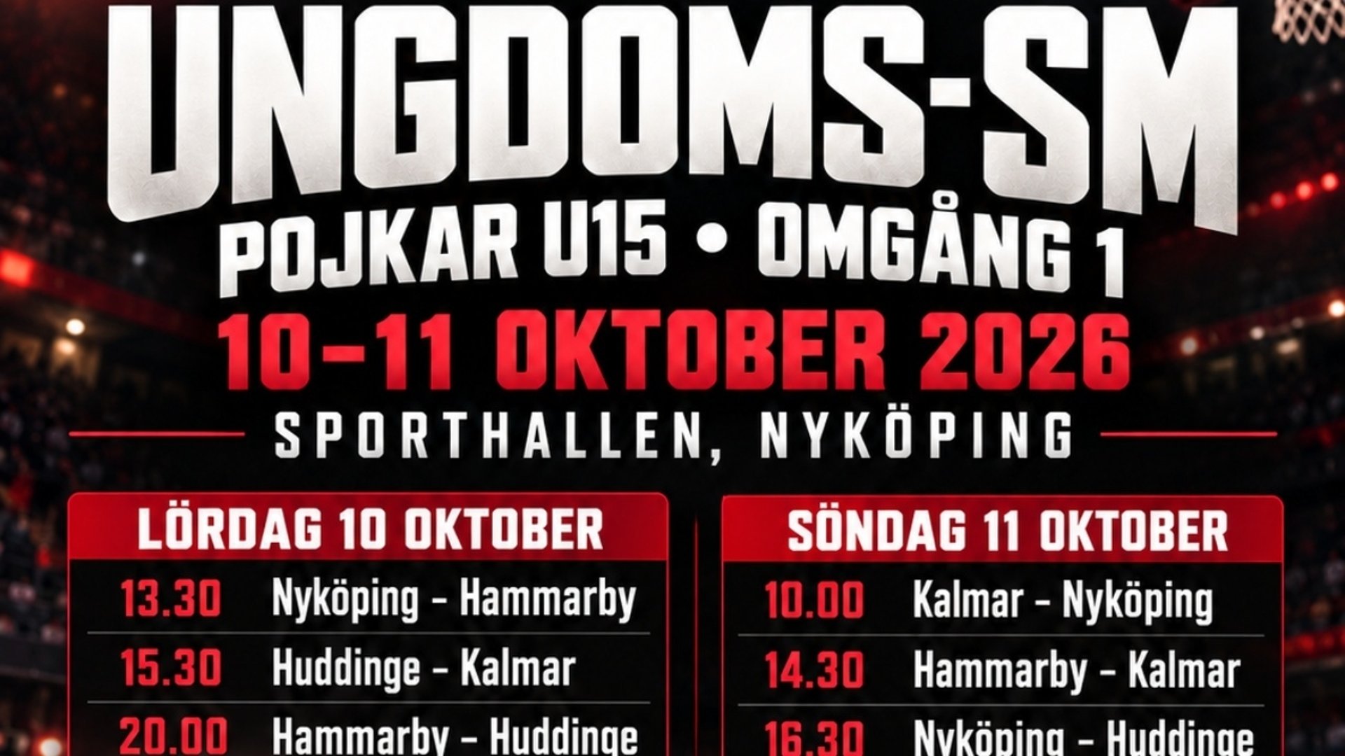 affish med info om Ungdoms SM för U15 Pojkar. 