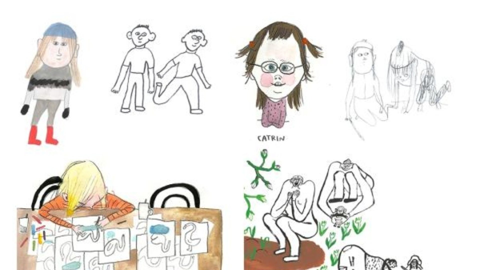 En samling teckningar av Emma Adbåge.