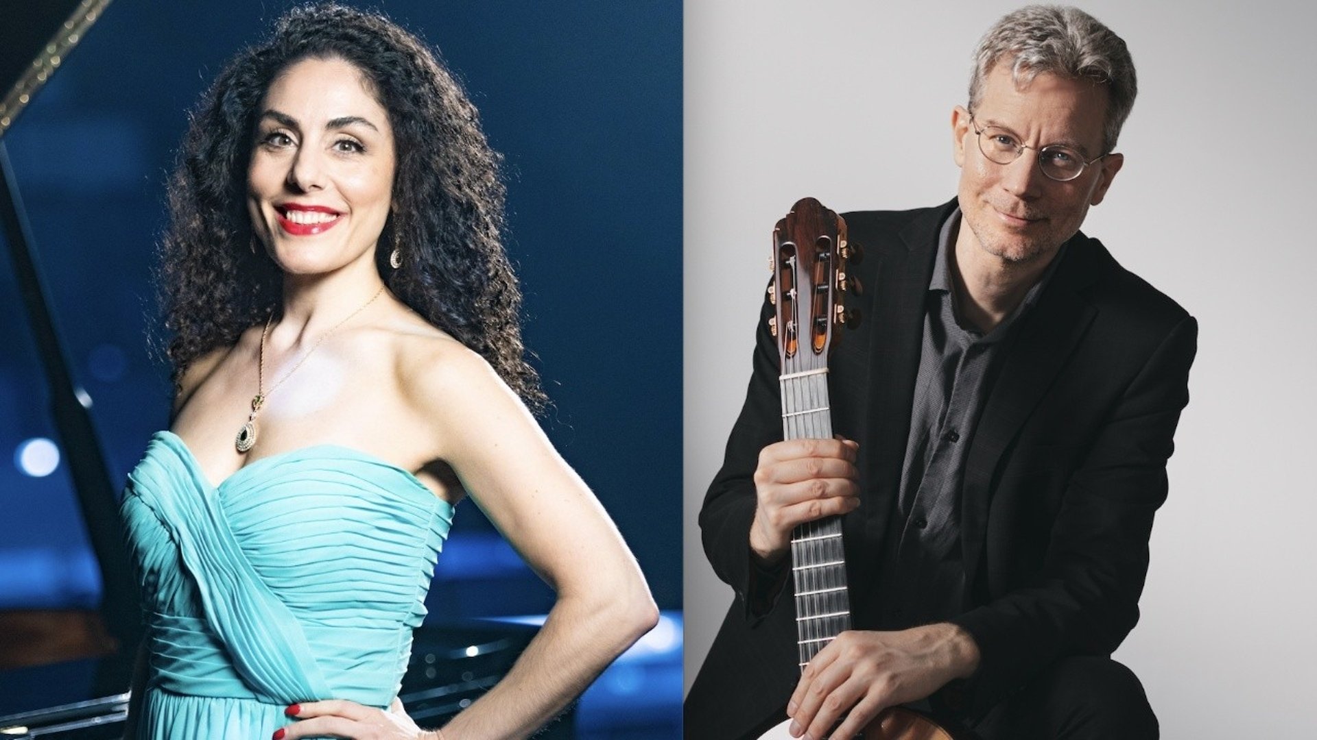 Sopranen Negar Zarassi och gitarristen David Härenstam.