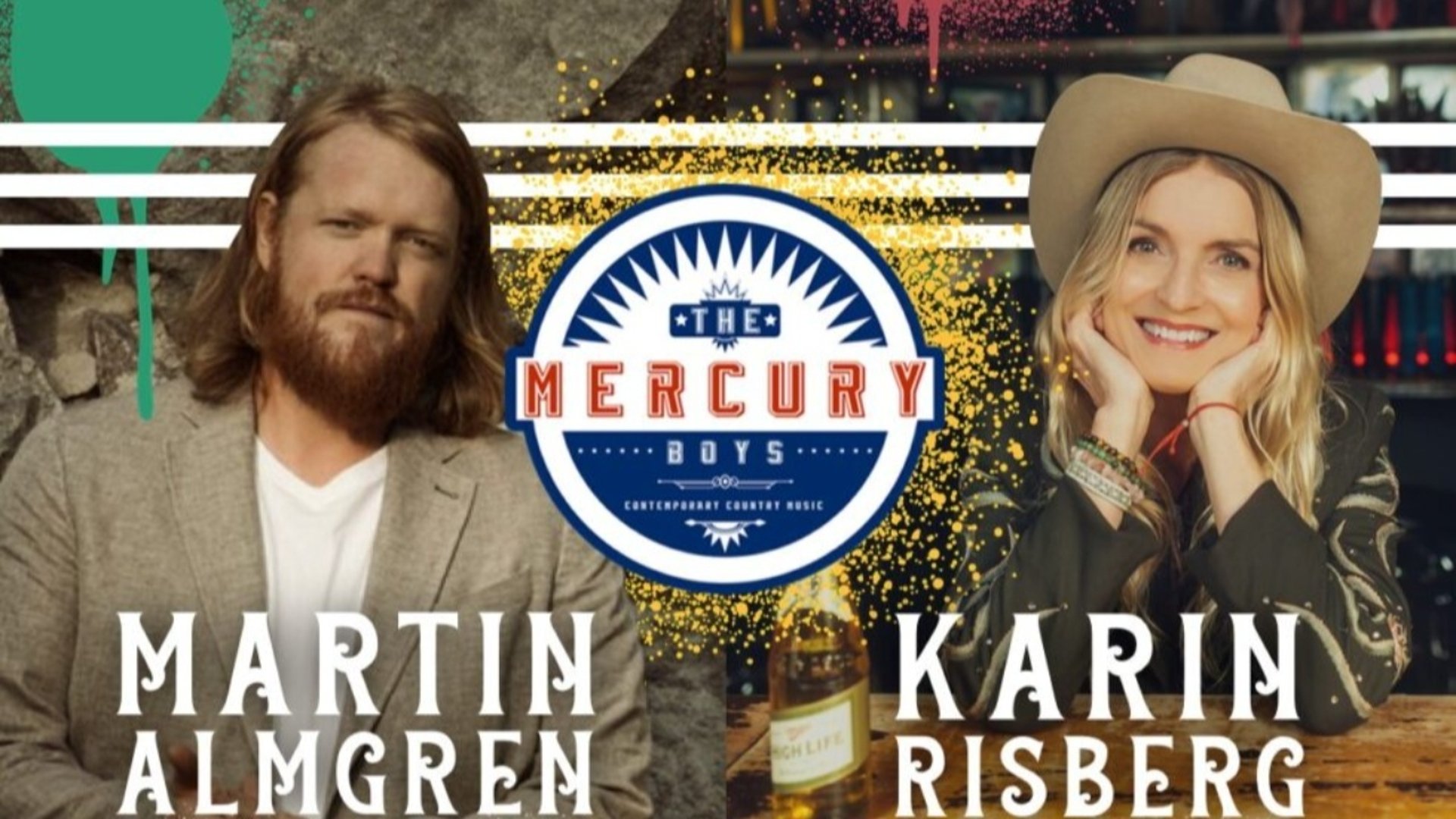 Turnéaffisher för Martin Almgren, Karin Risberg och The Mercury Boys